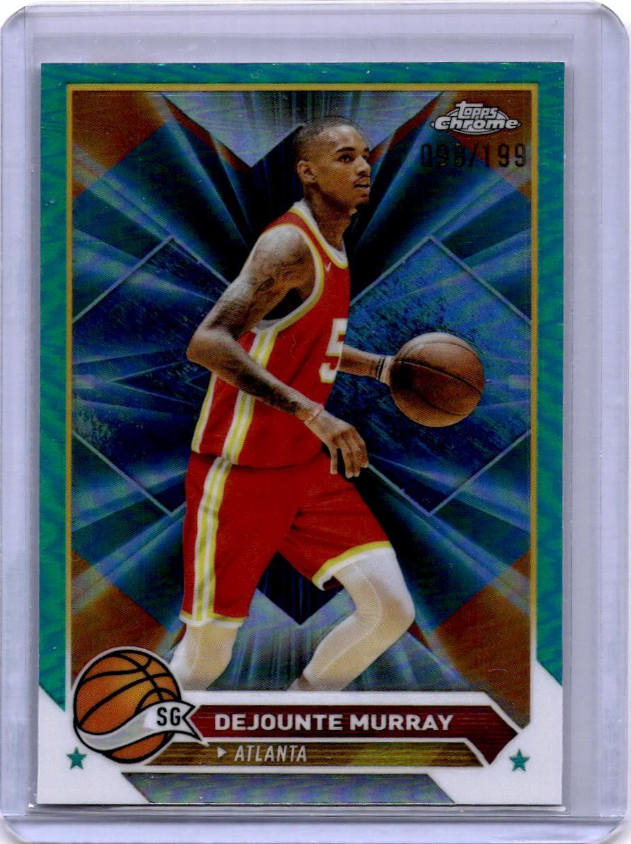 2023-24 Topps Chrome #5 Dejounte Murray Aqua Refractors #/199