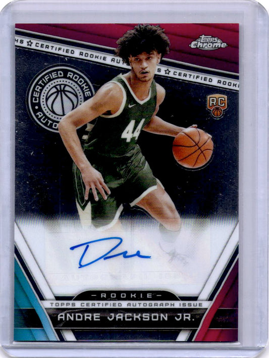 2023-24 Topps Chrome #CRA-AJ Andre Jackson Jr. Certified Rookie Autographs