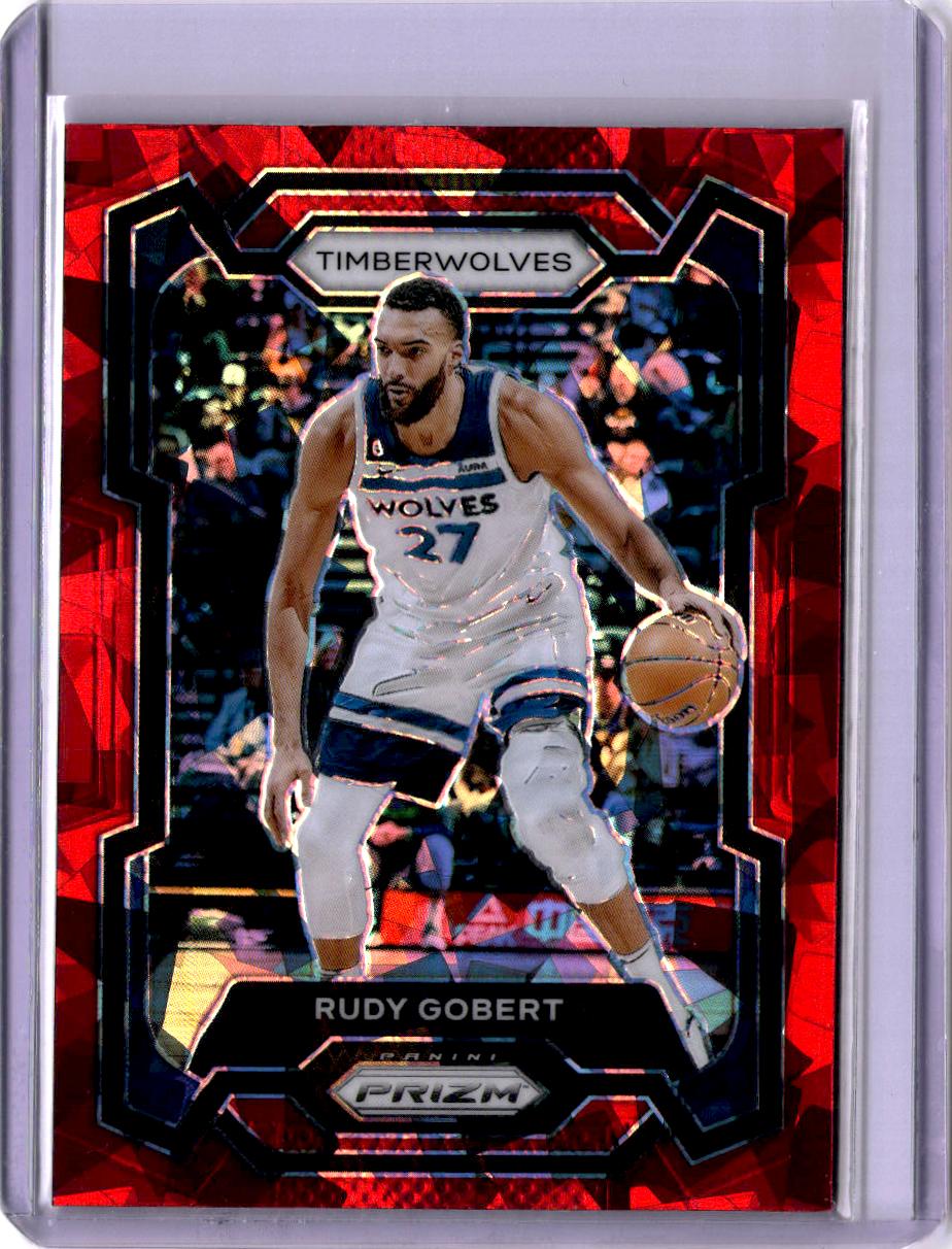 2023-24 Panini Prizm #59 Rudy Gobert Prizms Red Ice