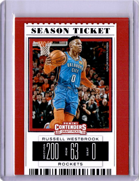 2019 Panini Contenders Draft Picks #45b Russell Westbrook Thunder Blue Uniform