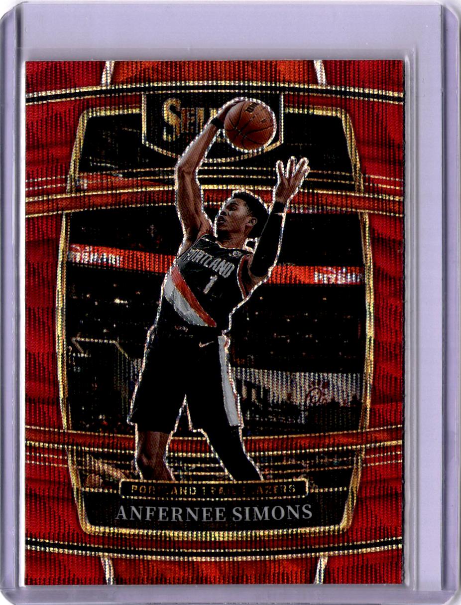 2021-22 Panini Select #29 Anfernee Simons Red Wave Prizms