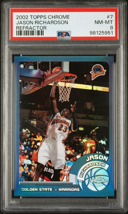 2002 Topps Chrome #7 Jason Richardson Refractor PSA 8