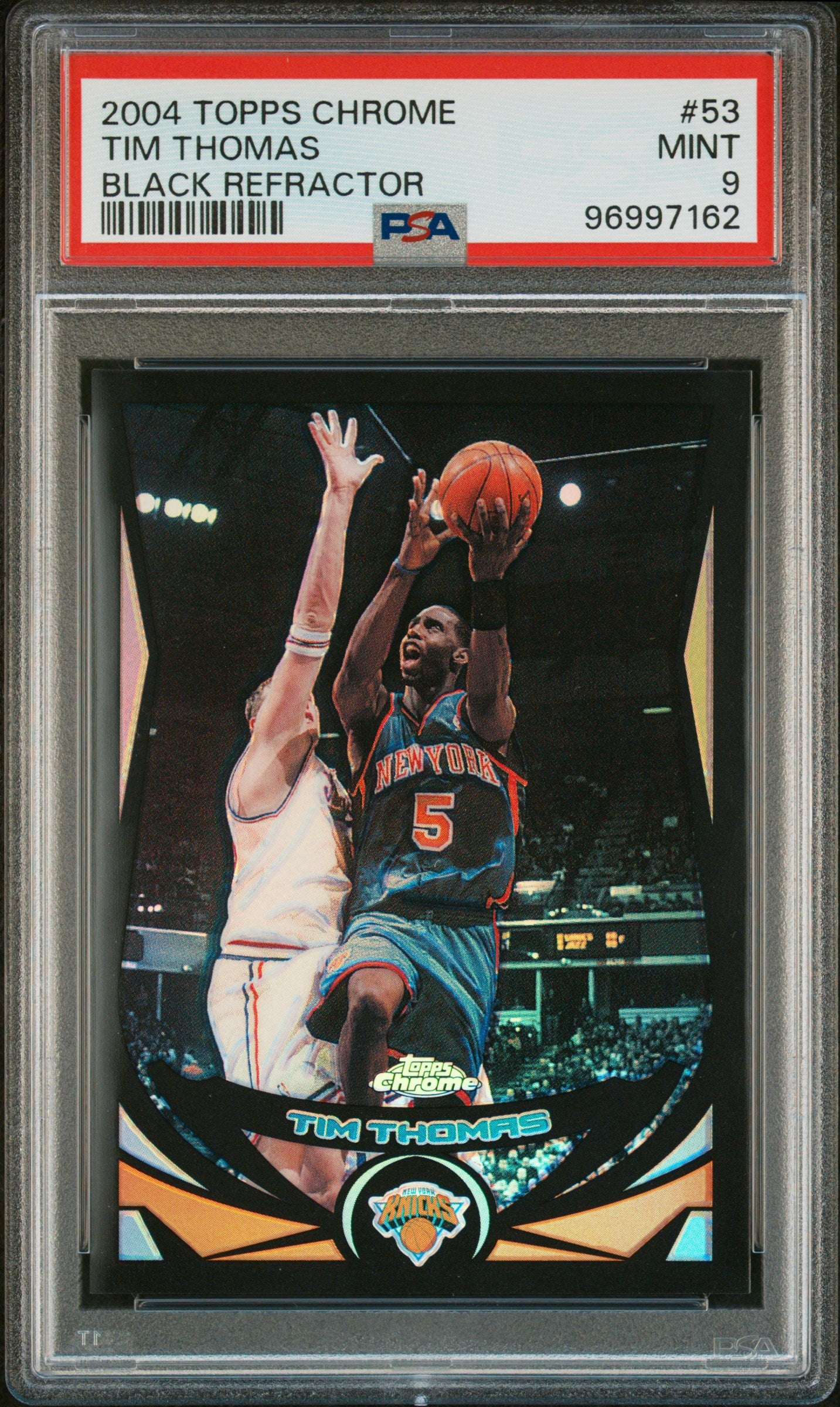 2004 Topps Chrome #53 Tim Thomas Black Refractor PSA 9