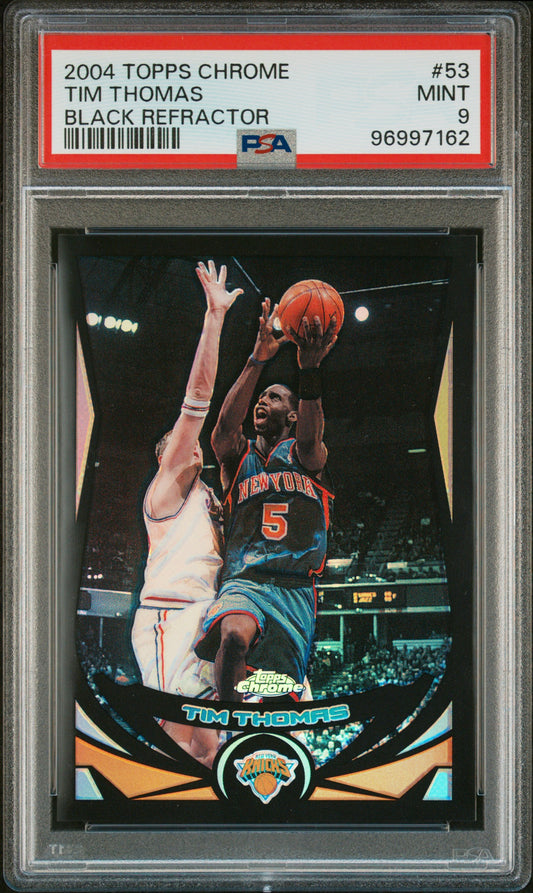 2004 Topps Chrome #53 Tim Thomas Black Refractor PSA 9