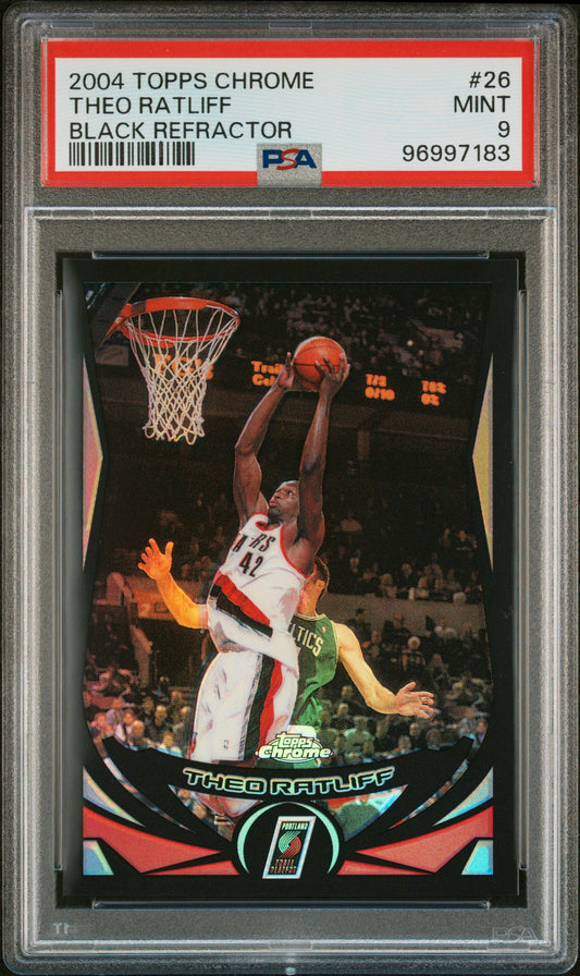 2004 Topps Chrome #26 Theo Ratliff Black Refractor PSA 9