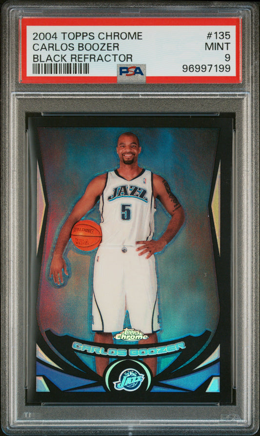 2004 Topps Chrome #135 Carlos Boozer Black Refractor PSA 9