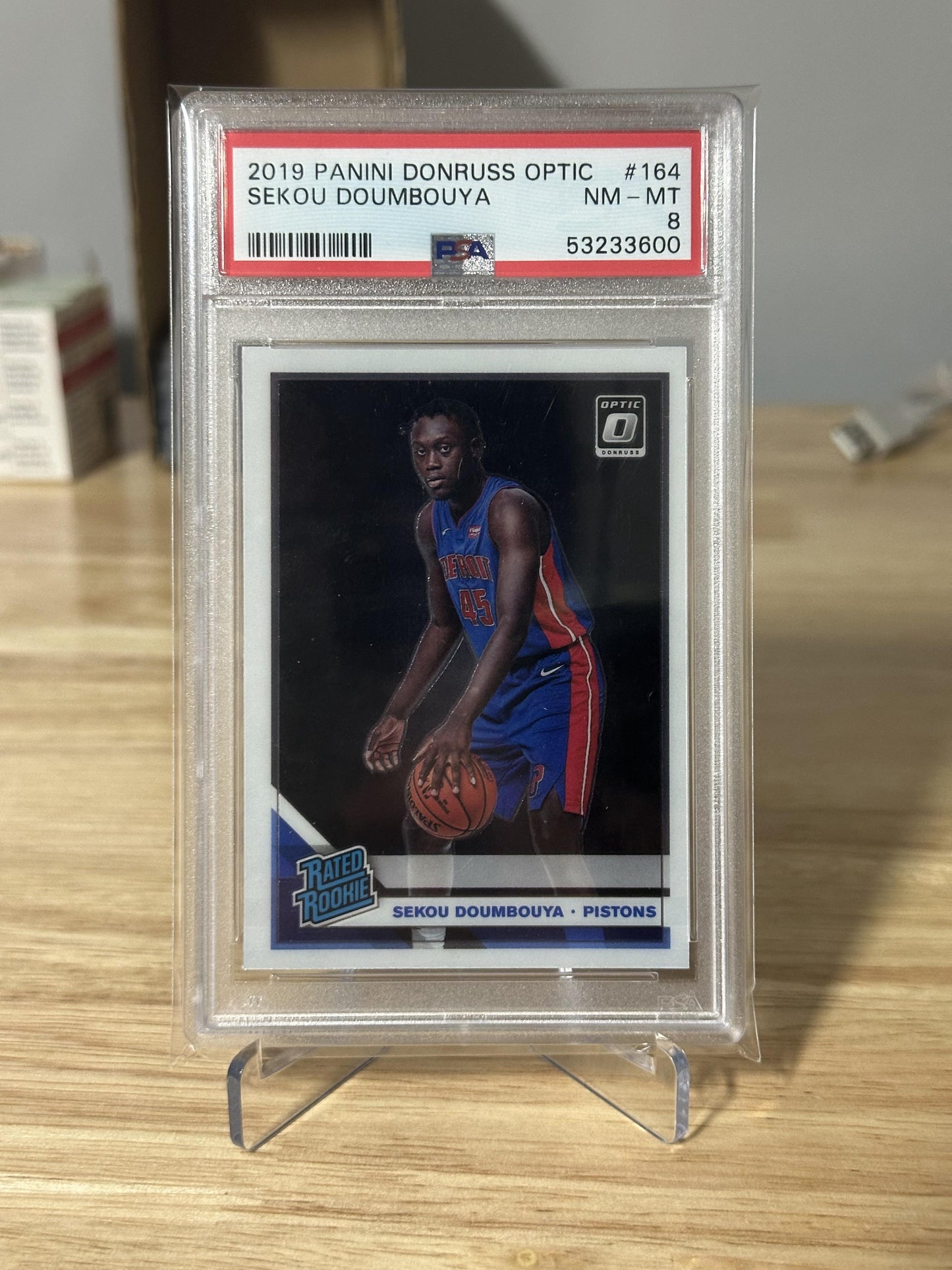 2019 Panini Donruss Optic #164 Sekou Doumbouya PSA 8
