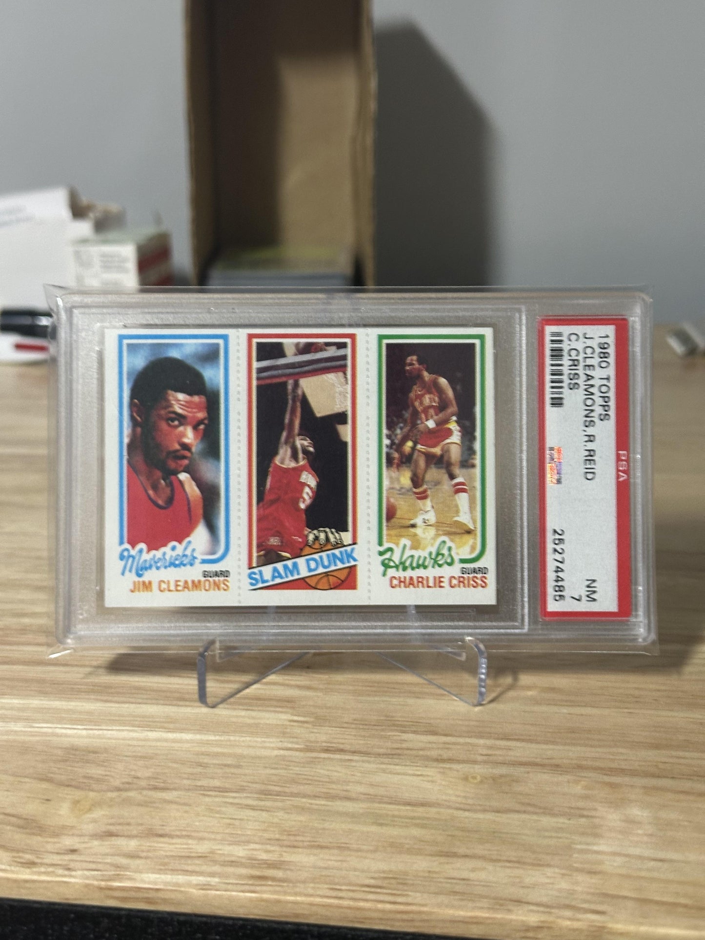 1980 Topps Cleamons, Reid, Criss PSA NM 7