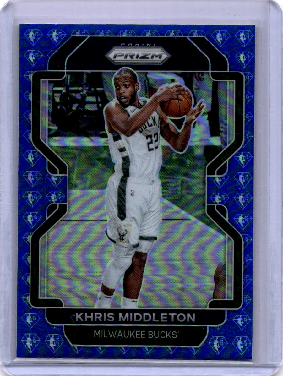 2021-22 Panini Prizm #128 Khris Middleton NBA 75th Anniversary Diamond #/75