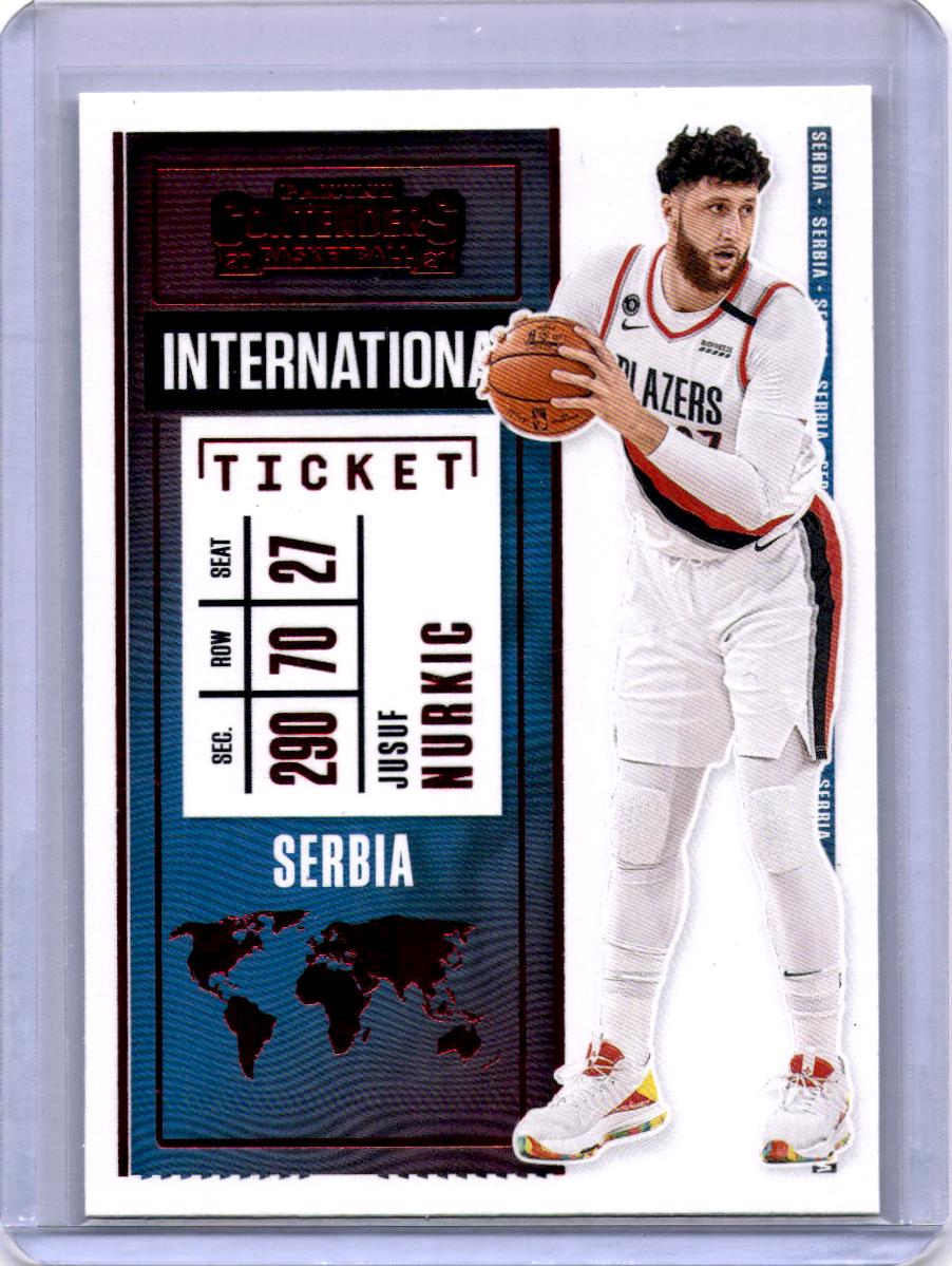 2020-21 Panini Contenders #7 Jusuf Nurkic International Ticket Red
