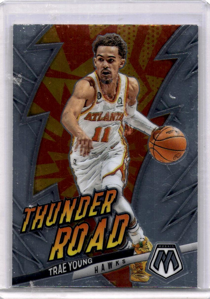2022-23 Panini Mosaic #4 Trae Young Thunder Road