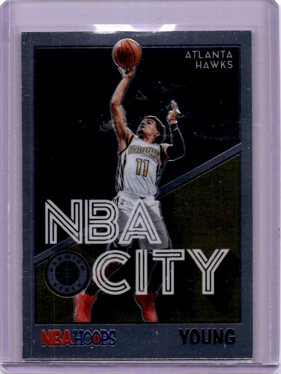 2019-20 Hoops Premium Stock #28 Trae Young NBA City