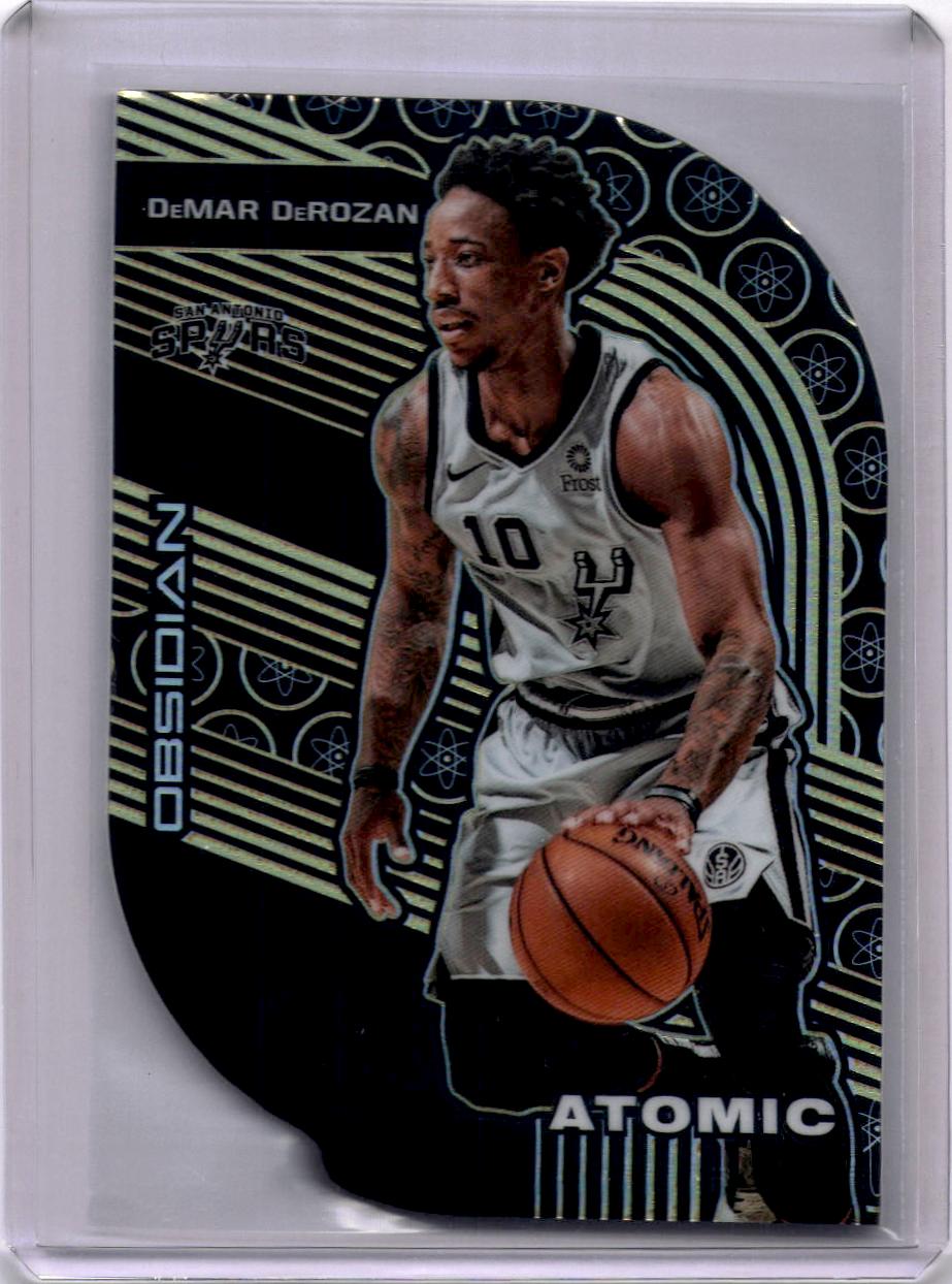 2019-20 Panini Obsidian #16 DeMar DeRozan Atomic Electric Etch Yellow #/10