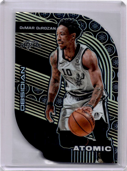 2019-20 Panini Obsidian #16 DeMar DeRozan Atomic Electric Etch Yellow #/10