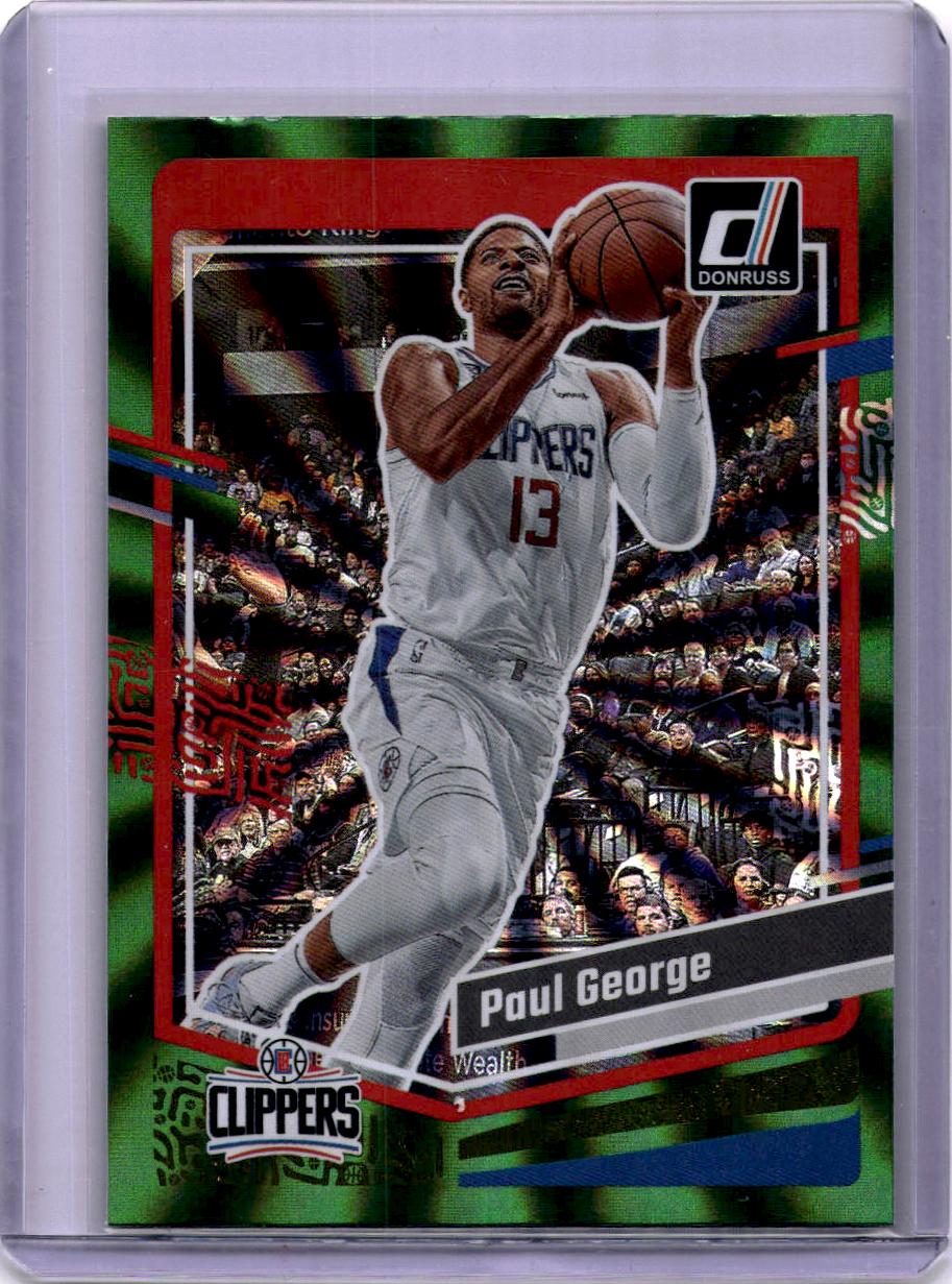 2023-24 Donruss #167 Paul George Green Laser Holo