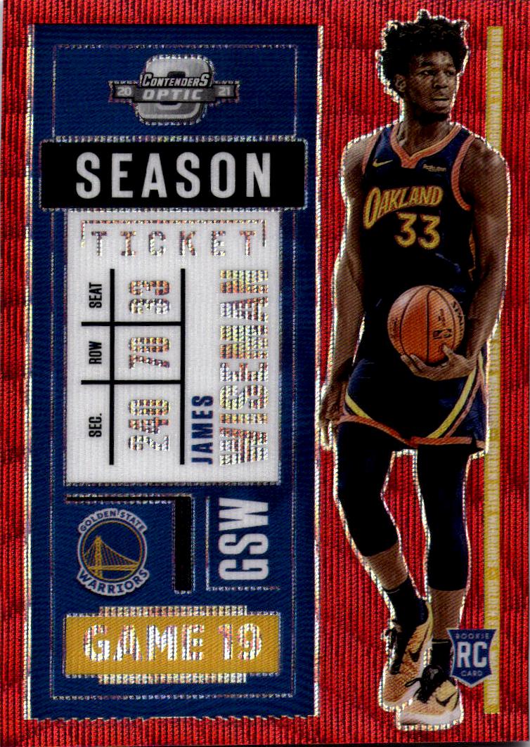 2020-21 Panini Contenders Optic #9 James Wiseman Rookies Asia Red Wave