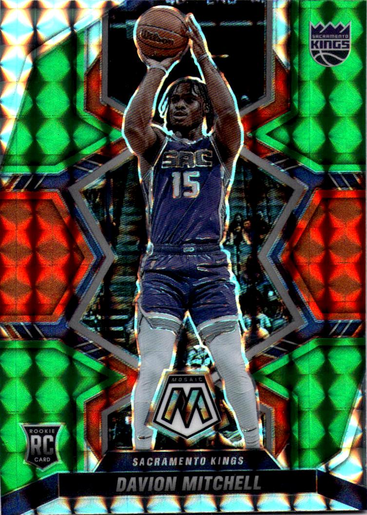 2021-22 Panini Mosaic #208 Davion Mitchell Choice Red & Green