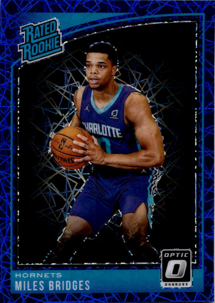 2018-19 Panini Donruss Optic Miles Bridges Blue Velocity Rated Rookie Charlotte