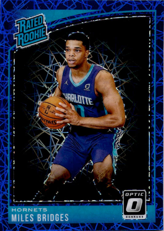 2018-19 Panini Donruss Optic Miles Bridges Blue Velocity Rated Rookie Charlotte