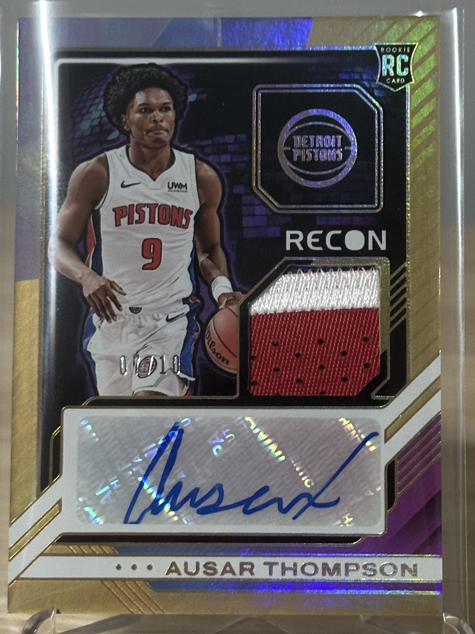 2023-24 Panini Recon #RJA-ASR Ausar Thompson Rookie Jersey Autographs Gold #/10
