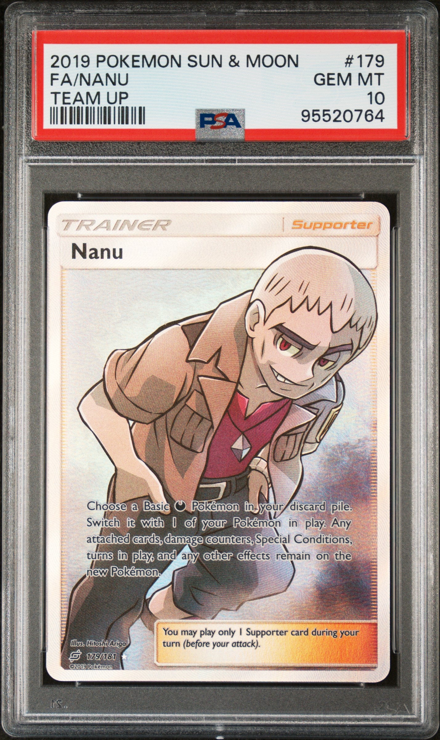 2019 Pokemon Sun & Moon Team Up #179 Fa/Nanu Team Up PSA 10