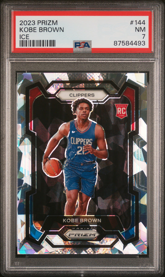 2023 Panini Prizm #144 Kobe Brown Ice PSA 7