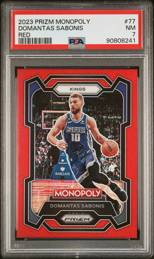 2023 Panini Prizm Monopoly #77 Domantas Sabonis Red PSA 7
