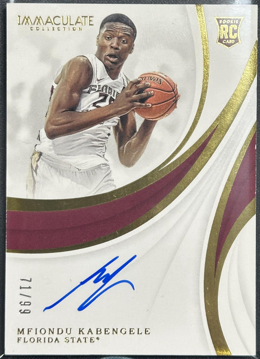 2019-20 Panini Immaculate CC Mfiondu Kabengele Rookie Autographs #/99