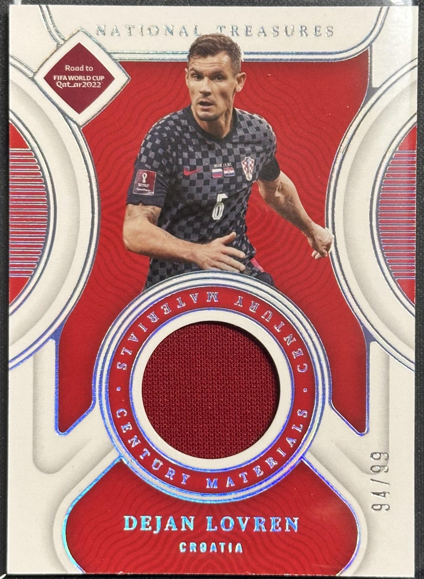 2022 Panini National Treasures FIFA RTWC Dejan Lovren Century Materials #/99