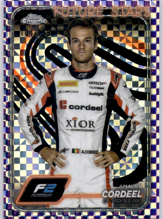2024 Topps Chrome Formula 1 #32 Amaury Cordeel Checker Flag Purple Ref #/199