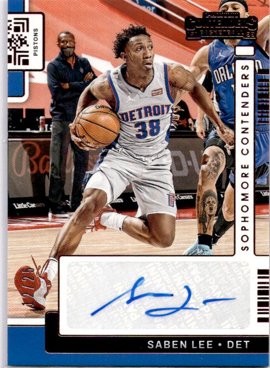 2021-22 Panini Contenders Saben Lee Sophomore Contenders Autographs Bronze #/25