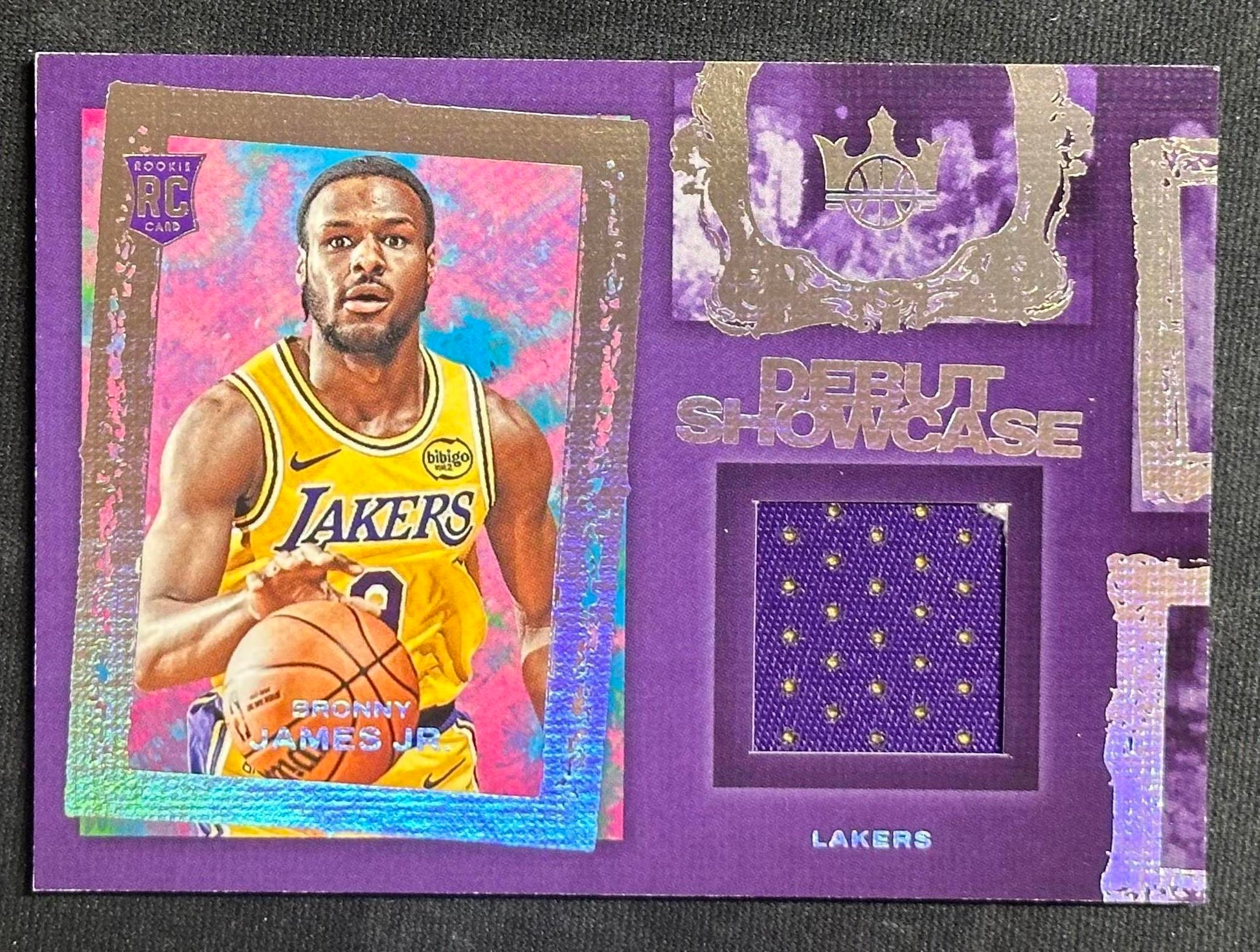 2024-25 Panini Court Kings Bronny James Jr. Debut Showcase Memorabilia Gold #/15