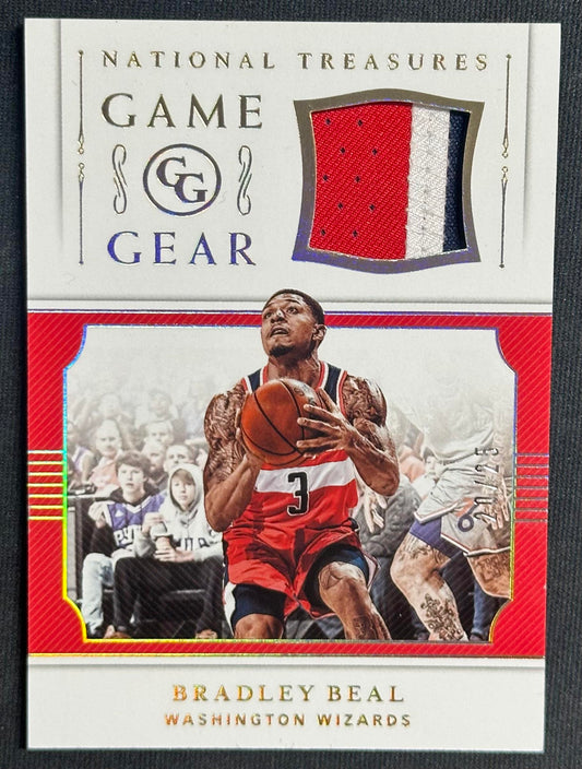 2018-19 Panini National Treasures #GGR-BB Bradley Beal Game Gear Prime #/25