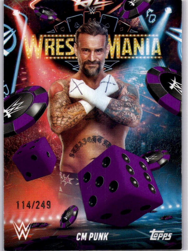 2025 Topps WWE WrestleMania 41 (Las Vegas Exclusive) #WM-21 CM Punk Purple #/249