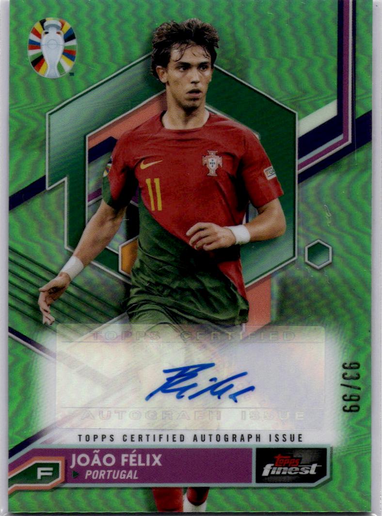 2023 Topps Finest UEFA Euro 2024 Joao Felix Neon Green Auto /99