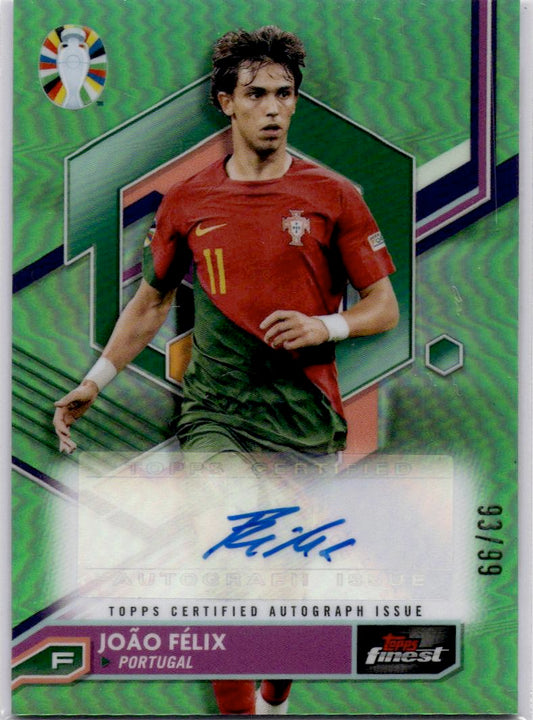 2023 Topps Finest UEFA Euro 2024 Joao Felix Neon Green Auto /99