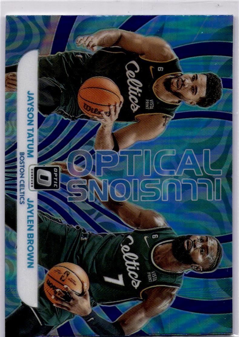 2022-23 Donruss Optic #2 Jayson Tatum / Jaylen Brown Optical Illusions Purple