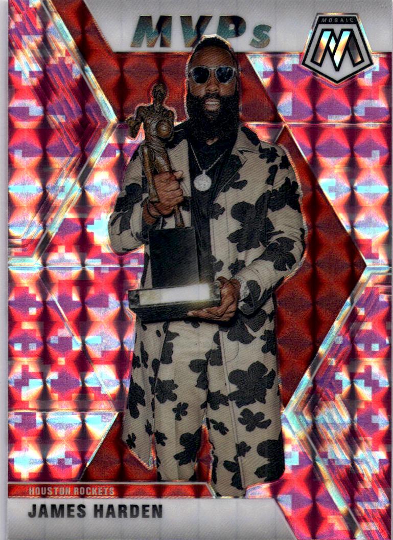 2019-20 Panini Mosaic #296 James Harden Camo Pink
