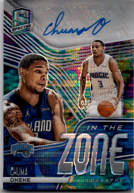 2020-21 Panini Spectra Chuma Okeke In The Zone Autographs Celestial #/75