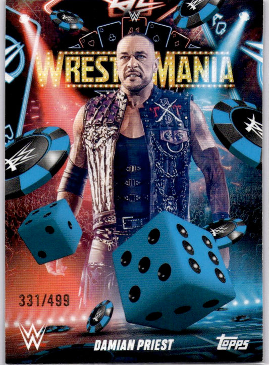 2025 Topps WWE WrestleMania 41 Damian Priest Blue #/499