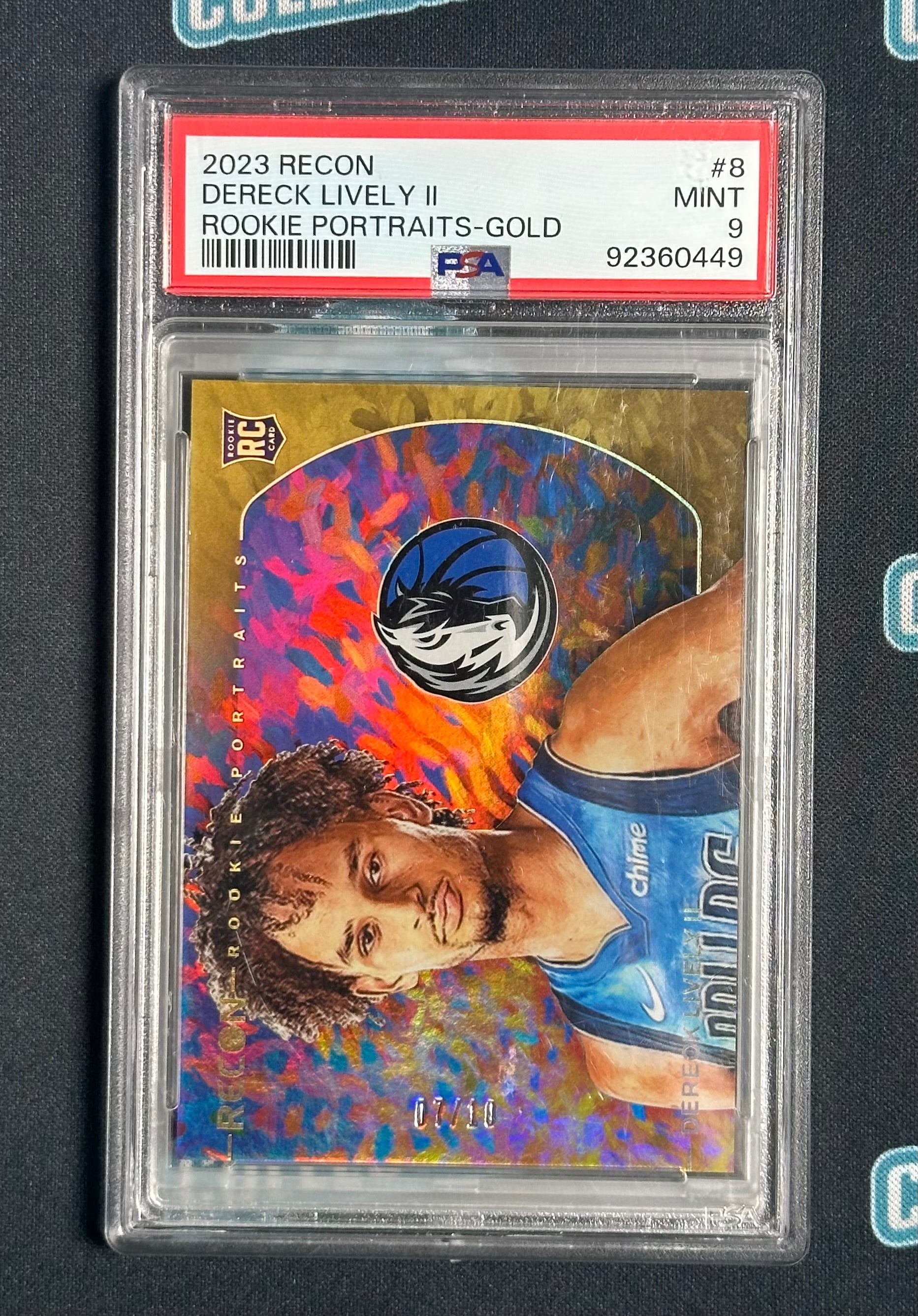 2023-24 Panini Recon #8 Dereck Lively II Rookie Portraits Gold PSA 9 #/10
