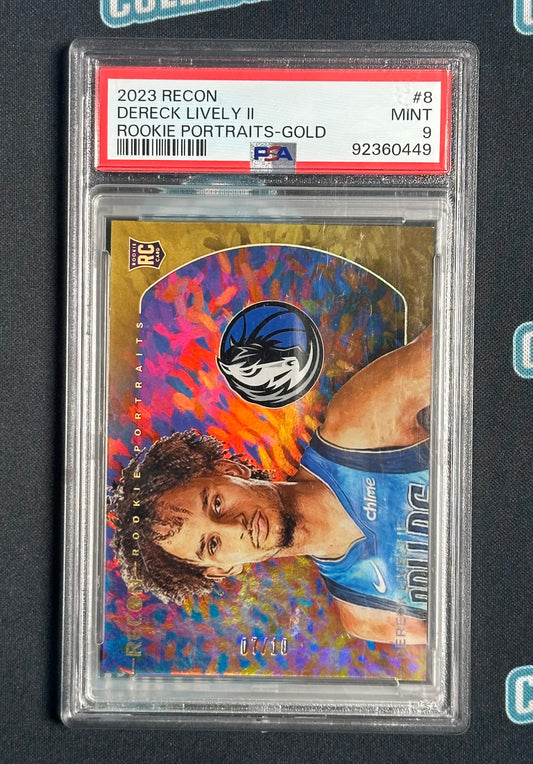 2023-24 Panini Recon #8 Dereck Lively II Rookie Portraits Gold PSA 9 #/10