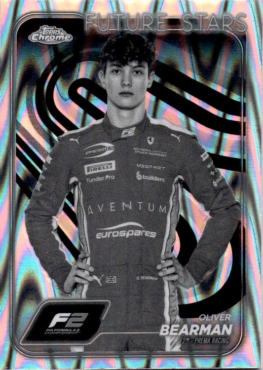 2024 Topps Chrome Formula 1 #21 Oliver Bearman B&W RayWave Refractors