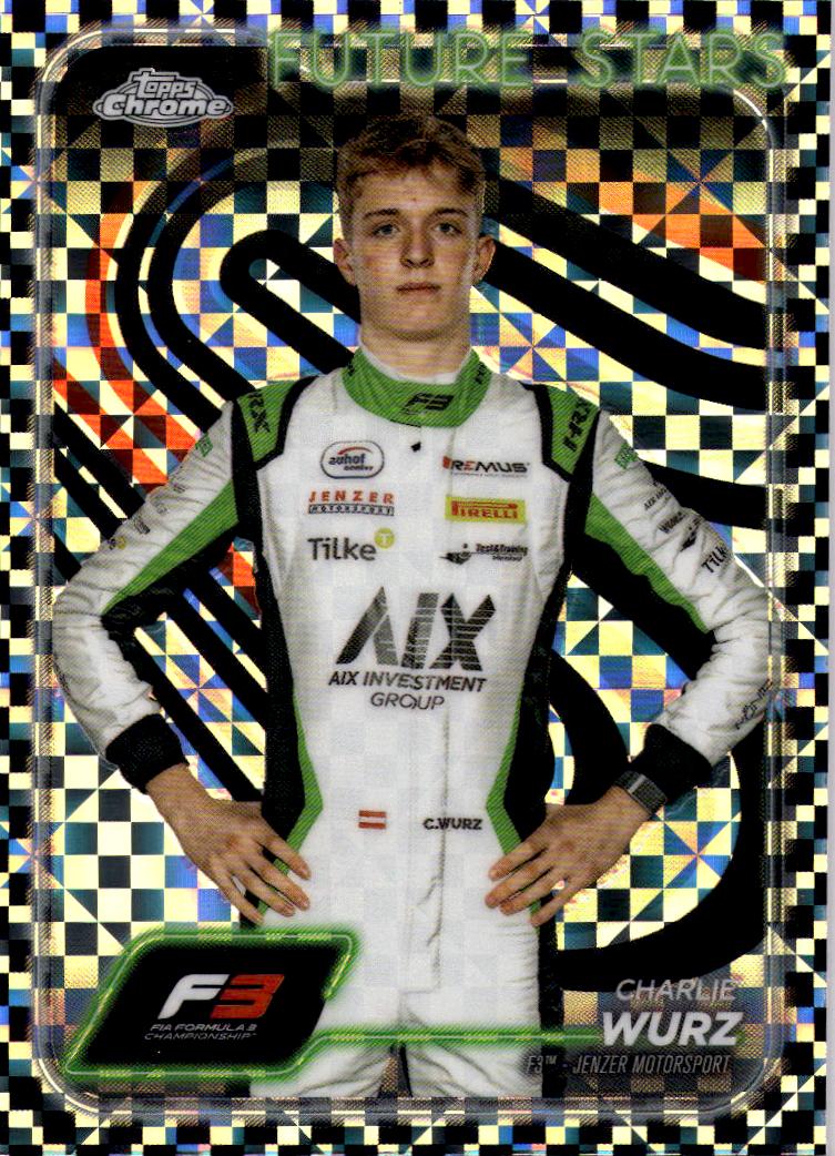 2024 Topps Chrome Formula 1 #58 Charlie Wurz Checker Flag Refractors