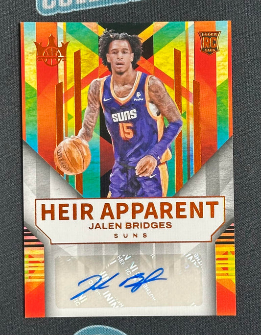 2024-25 Panini Court Kings #HA-BRD Jalen Bridges Heir Apparent Amber #/75