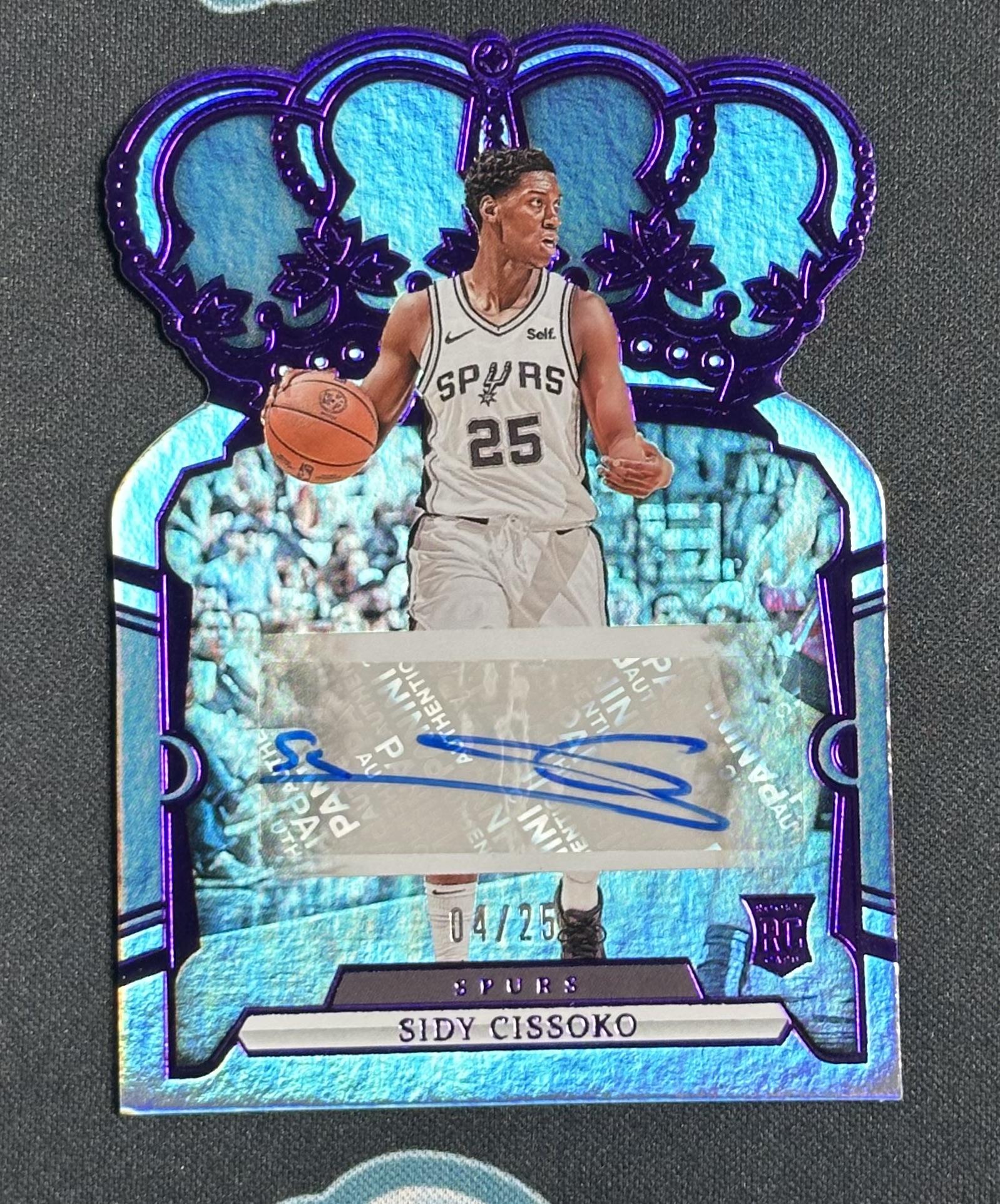2023-24 Panini Crown Royale Sidy Cissoko Rookie Crown Autographs Purple #/25