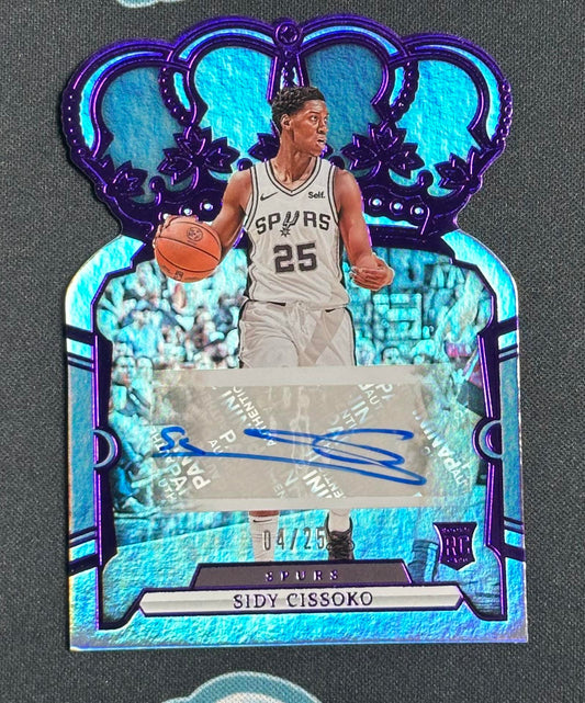 2023-24 Panini Crown Royale Sidy Cissoko Rookie Crown Autographs Purple #/25