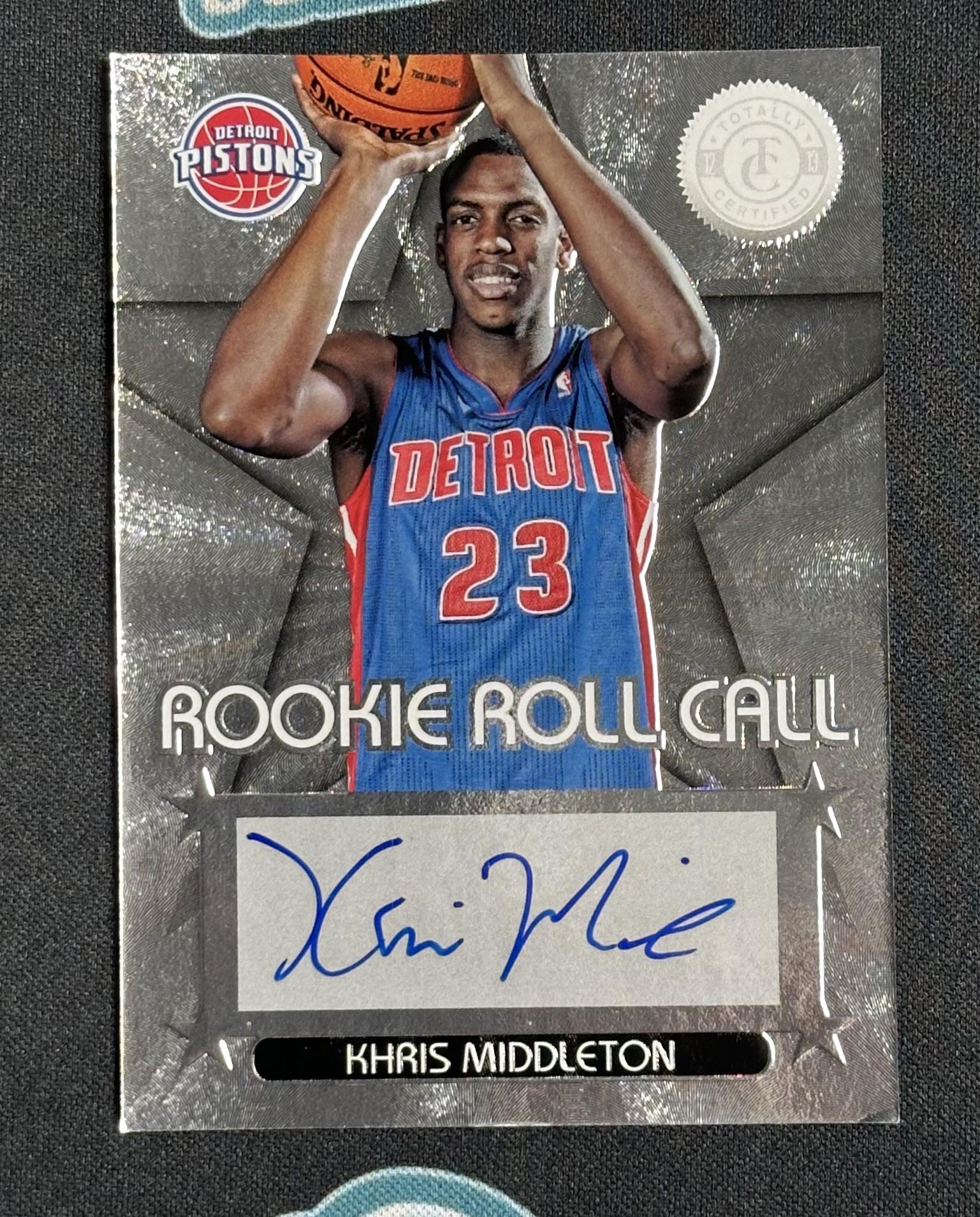 2012-13 Panini Totally Certified #80 Khris Middleton Rookie Roll Call Autographs