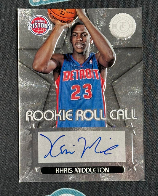2012-13 Panini Totally Certified #80 Khris Middleton Rookie Roll Call Autographs