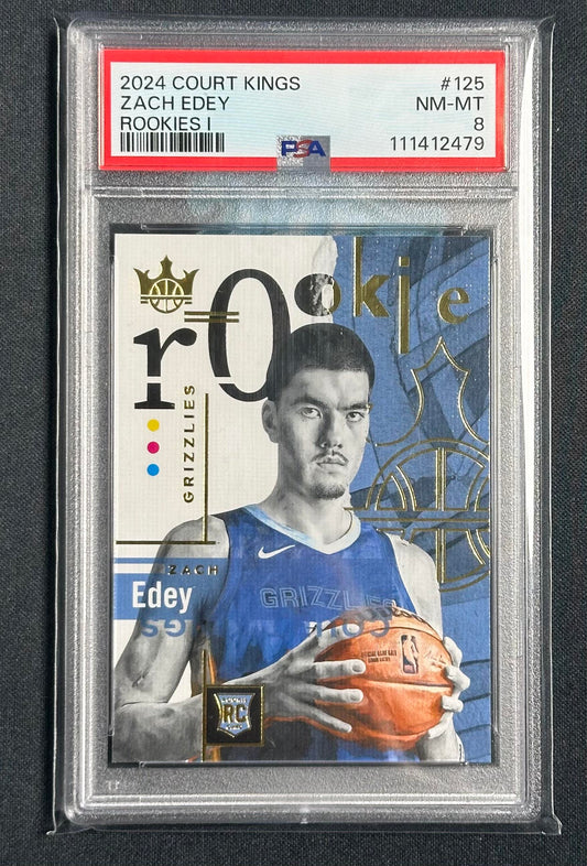 2024-25 Panini Court Kings #125 Zach Edey Rookie 1 PSA 8